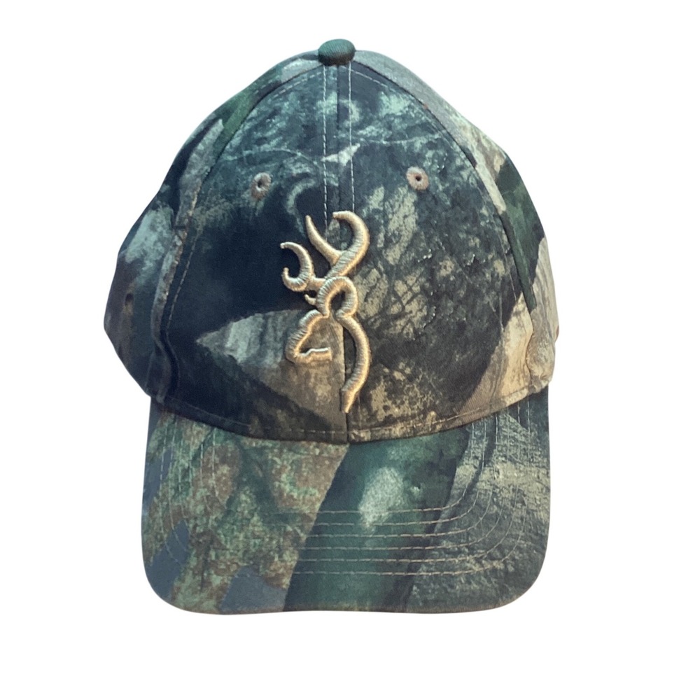 Browning Camo Baseball Cap Mens OSFA Green Gorpcore Hunting Streetwear Utility